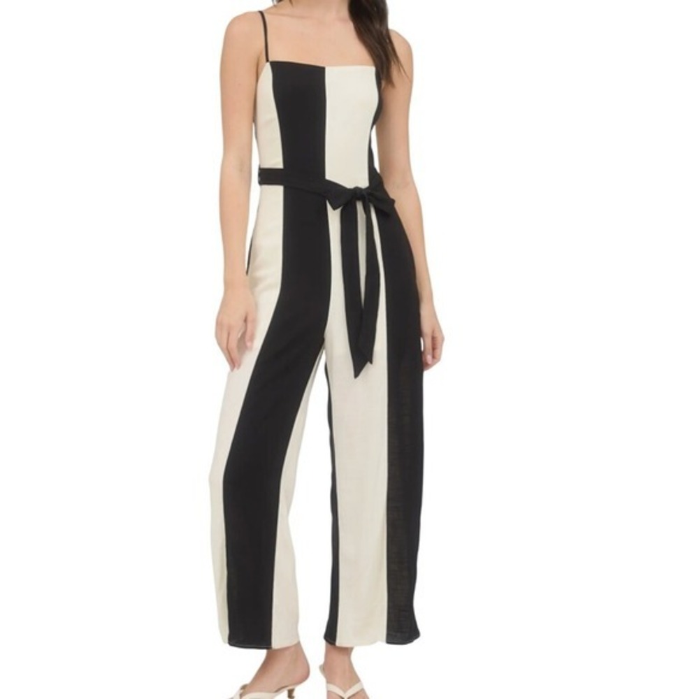 Blu Pepper Women's Size Medium Colorblock Wide Leg Jumpsuit Lightweight Casual